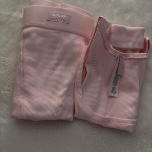 Skims cherry blossom cotton rib set size:xxs